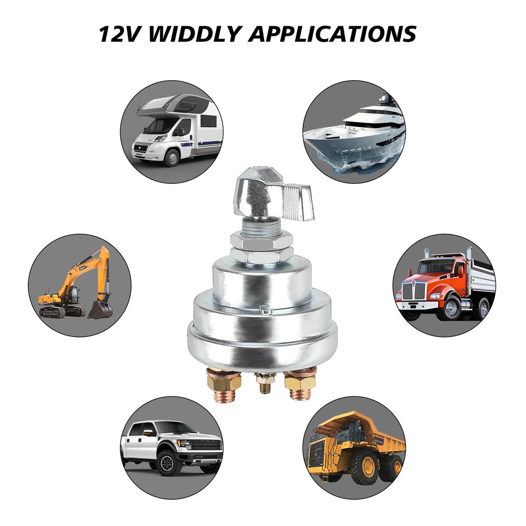 High Current Battery Disconnect Switch 200A, 12V Masters Battery Power Cuts Isolator Kills Switch Car, Marine Boats