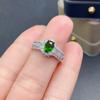 Luxury 100% 18 K White Gold Rings for Women Created Natural Emerald Gemstone Wedding Engagement Ring Fine Jewelry Wholesale