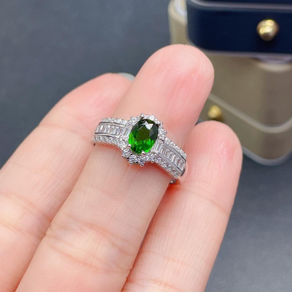 Luxury 100% 18 K White Gold Rings for Women Created Natural Emerald Gemstone Wedding Engagement Ring Fine Jewelry Wholesale