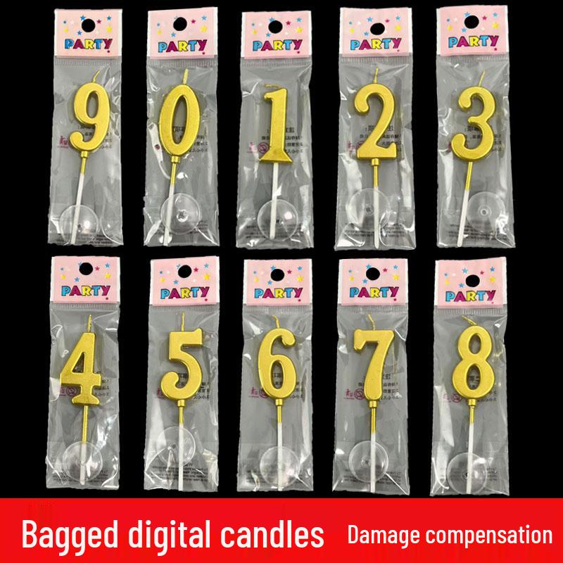 Gold Number Candles for Birthday Cake: Individually Bagged Cake Toppers for Children's First Birthday Decorations