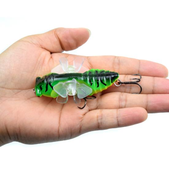 15.5g 7.5cm Cicada Lure Hard Rotating Wheel ABS Insect Fishing Barb Hooks Artificial