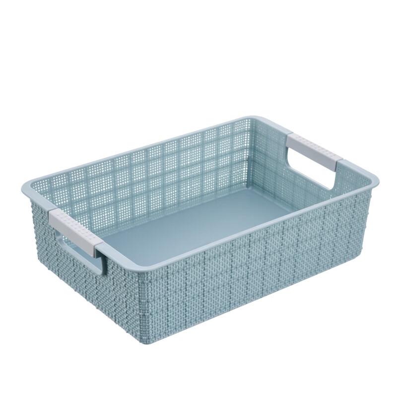 Kappabear Rectangular Linen-Texture Plastic Desktop Storage Baskets (5-Pack)