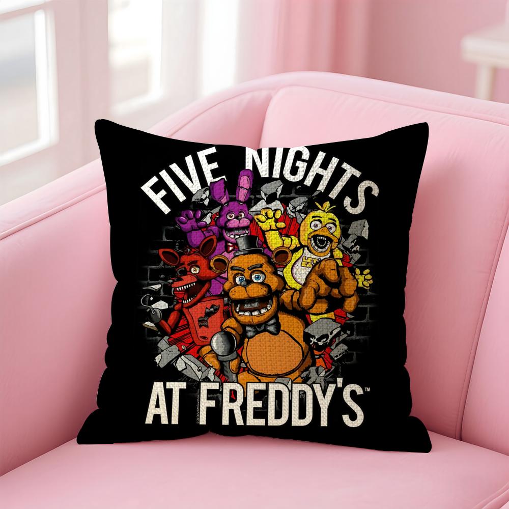 FFive Nights at Freddys Cushion Cover Natural Linen Pillow Case DoubleSided Print Decorative Sofa Pillowcase Home Decor Gift