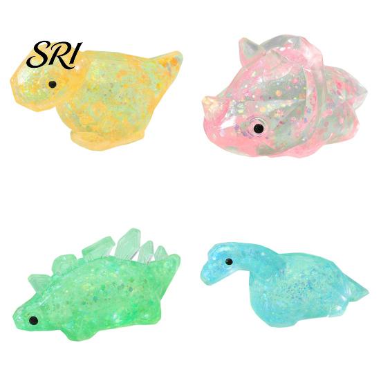 Stressabbau Knetball Dinosaurierform Spielzeug Glitzer Weich zum Kneten für Linderung Langsamer Rückprall Taktiles Fidget für Kinder und Erwachsene