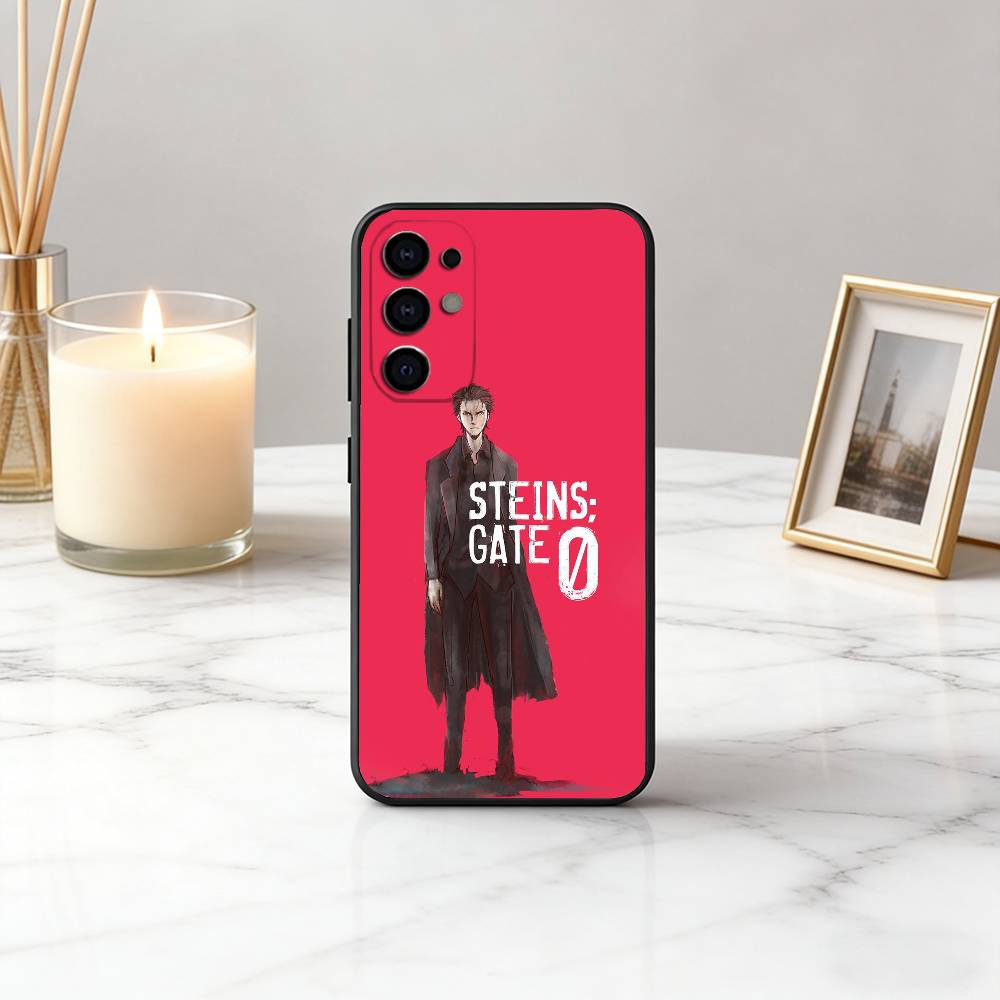 STEINS R-Rintaro O-Okabe GATE Phone Case Black Silicone Soft For Samsung S25,S24,S21,S22,S23,S30,Ultra,S20,Plus,Fe,Lite