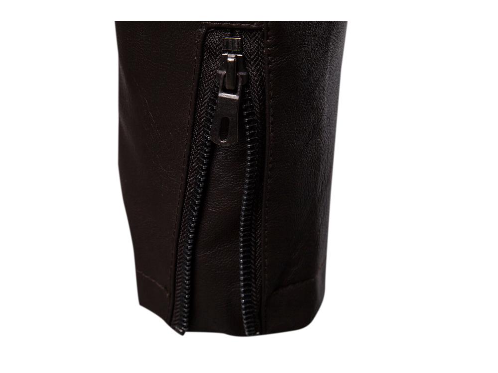 Men's Korean Style Leather Jacket with Stand Collar - Fall/Winter 2020 Collection (Model: PY07P50)