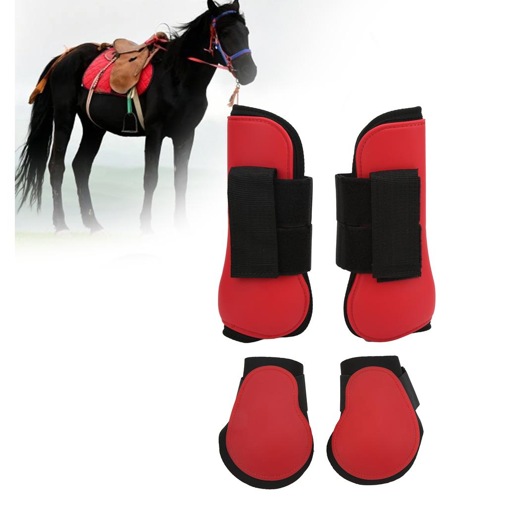 4 Pcs Horse Tendon Boots Set Soft Anti Slip Cushioning PU Tendon Guard Boots for Horses