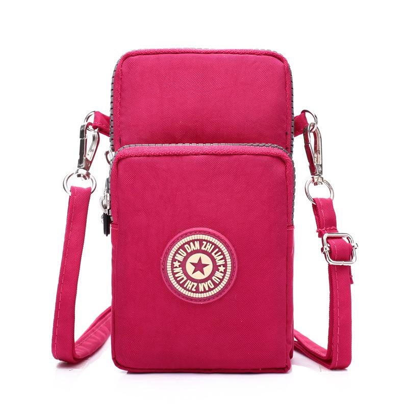 Women Portable Mobile Phone Mini Bags Nylon Waterproof Crossbody Bag Retro Fashion Purse Lady Wallet Clutch Trendy Wrist Arm Bag