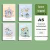 Soft Leather Student Notebook - A5/B5 Lined, Thick Cartoon Diary