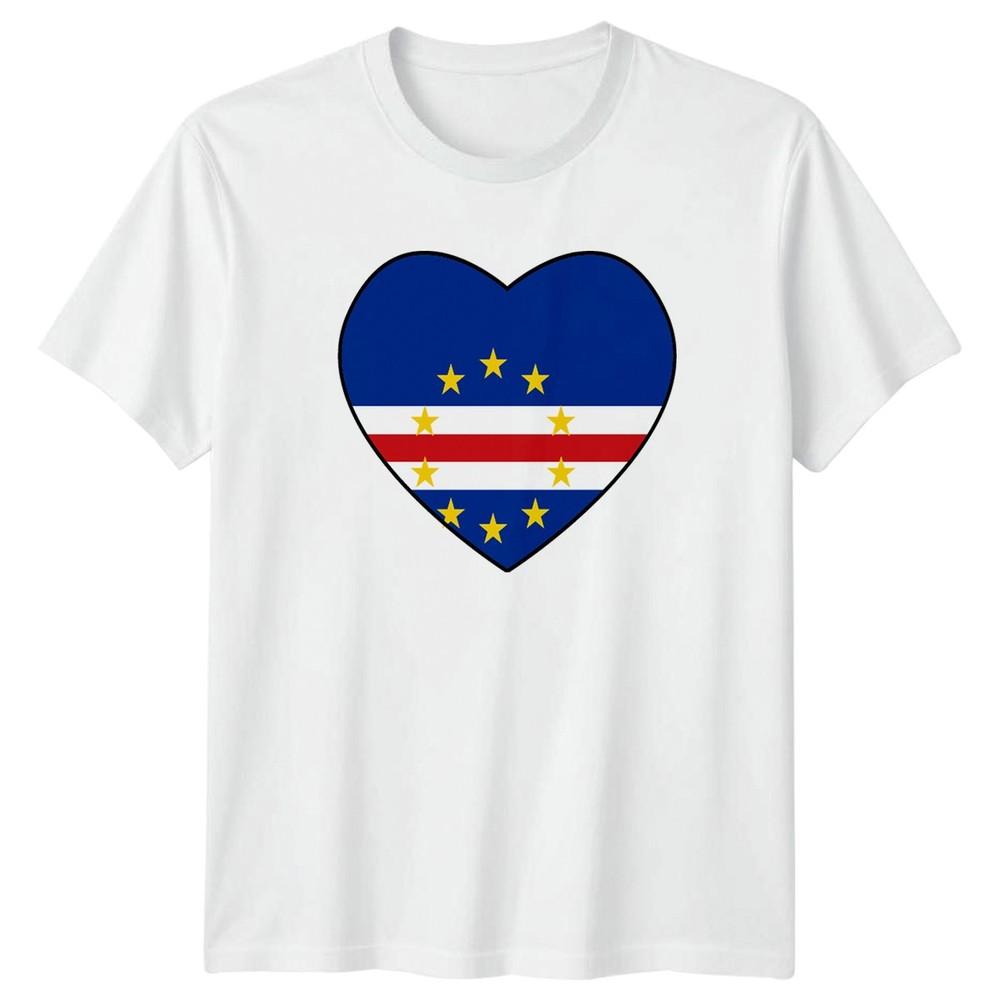 Cape Verde Flag Heart TShirt Cabo Verde Heritage Birthday Gift For Him And Her S