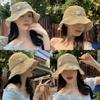 Stylish Blue Floral Straw Fisherman Hat For Women With Wide Brim Breathable Design Ideal For Sun Protection