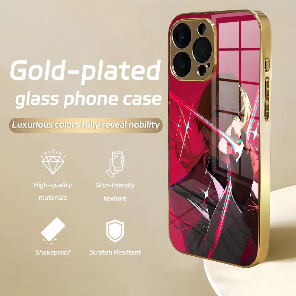 Mushoku Tensei Phone Case For iPhone17 16 16e 15 14 13 12Plus Mini Pro Max Electroplated glass Phone Case