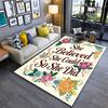Motivational Floral Carpet with "She Believed She Could" Quote Design Suitable for Use As an Anti-slip for Living Room Bedroom Sofas