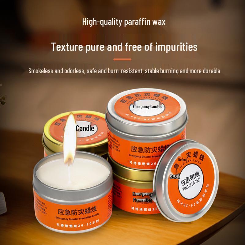 Smokeless Odorless Emergency Survival Candles: Windproof, Waterproof, Fireproof for Power Outages and Disasters