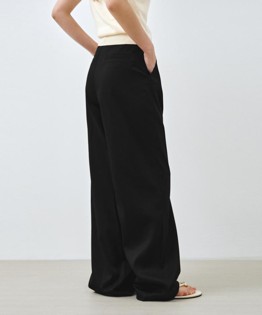 MONGDOL Essential One-Tuck Wide Pants Black Mdpt049Black