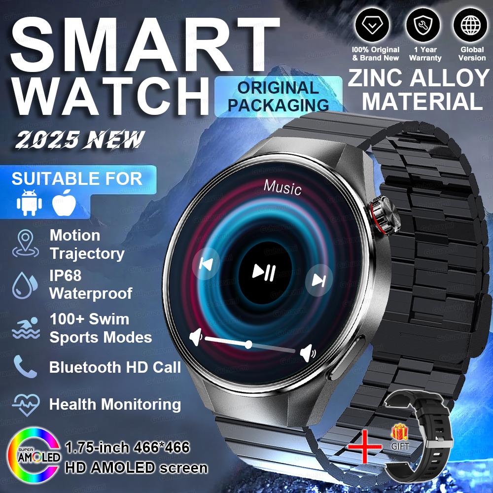 New HD Bluetooth Call GPS Tracker Smart Watch Heart Rate Blood Oxygen Health Monitor IP68 Waterproof Sports SmartWatch Men