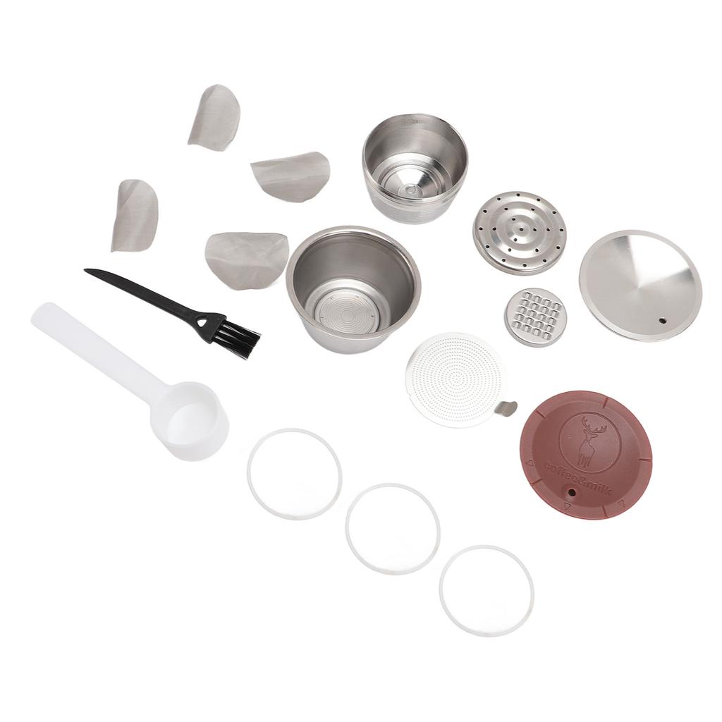 Stainless Steel Coffee Capsule Easy to Clean Silicone Lid Portable Multifunctional for Home Office