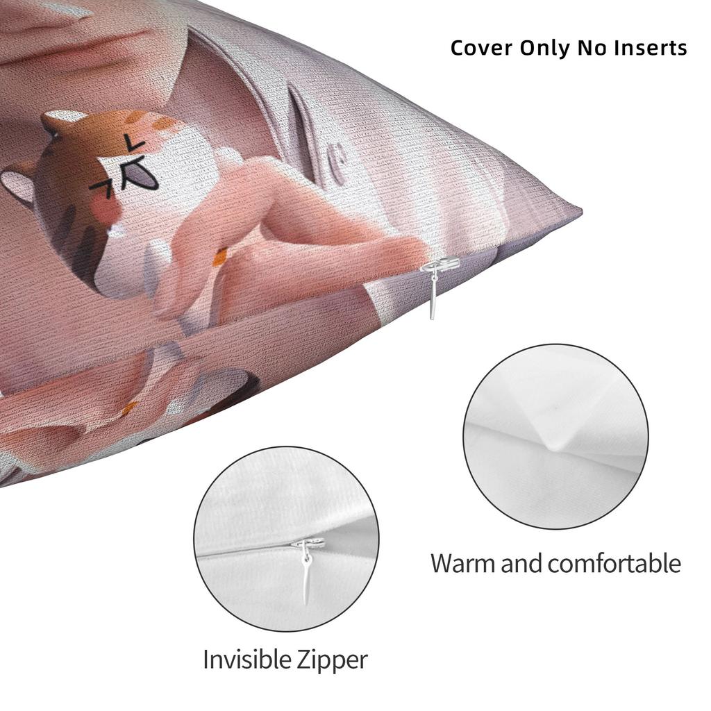 Pillow Case Love and Deepspace Square Game for Girls Pillow Cover For Living Room Bed Chair Retro Trendy Pillowcases