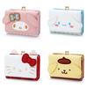 Sanrio Hello Kitty Bag Kawaii Cinnamoroll Kuromi Melody Pu Leather Wallet Girl Cute Folding Card Bag Birthday Gifts