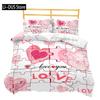 Custom Name Love Heart Valentine's Day 3D Duvet Cover Bedding Set Comforter Linen Pillowcases Wedding Decor Twin King Queen
