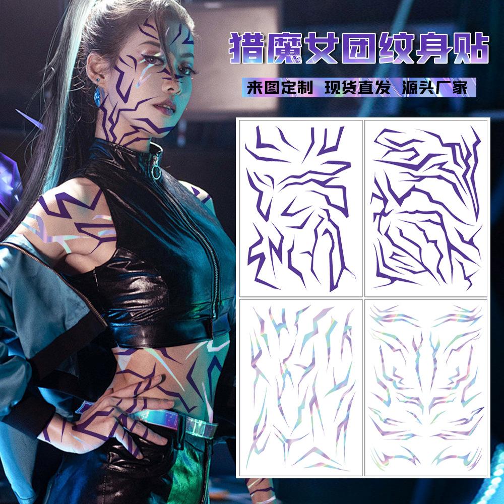 Nowe tatuaże tymczasowe Anime Cosplay K-Pop Łowcy Demonów Zestaw Rumi Jinu do Cosplay & Halloween HUNTR/X Saja Boys