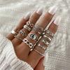 Elegant and Versatile Fashion Retro Tai Chi Ring 14-piece Hollow Engraved Ring Heart-shaped Simple Ring Popular Female Jewelry