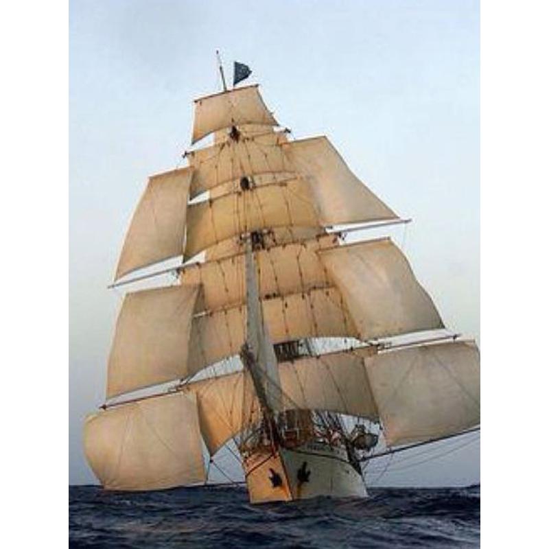 5D redondo completo DIY diamante mosaico punto de cruz barco de vela diamante pintura bordado