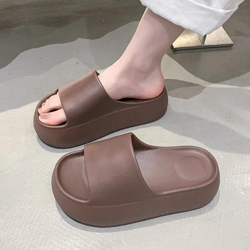 Fashion Women's Shoes Platform Slippers for Women Summer Comfort Soft Sole Beach Shoes Slides Woman Thick Bottom Non-Slip Sandals Ladies