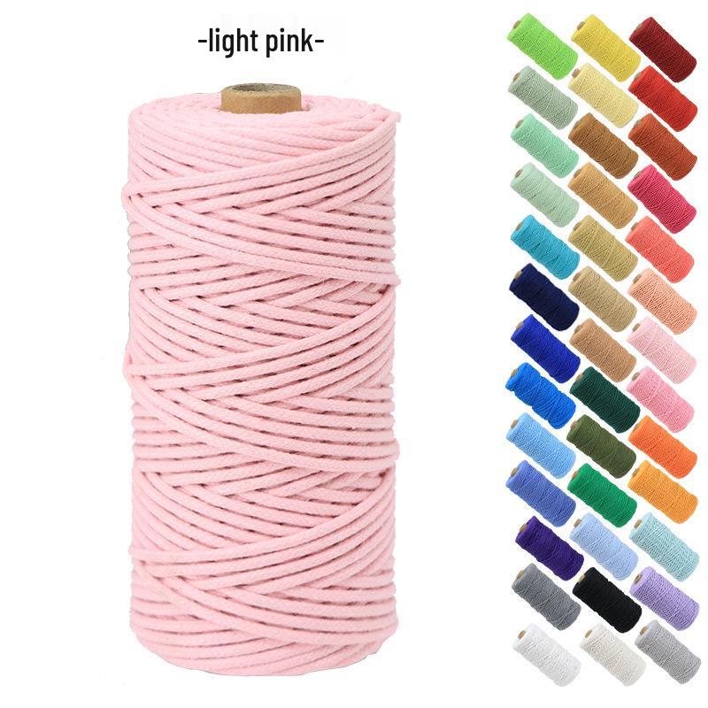 3mm Color Cotton Rope for DIY Handmade Tapestry, Weaving, and Drawstring Projects