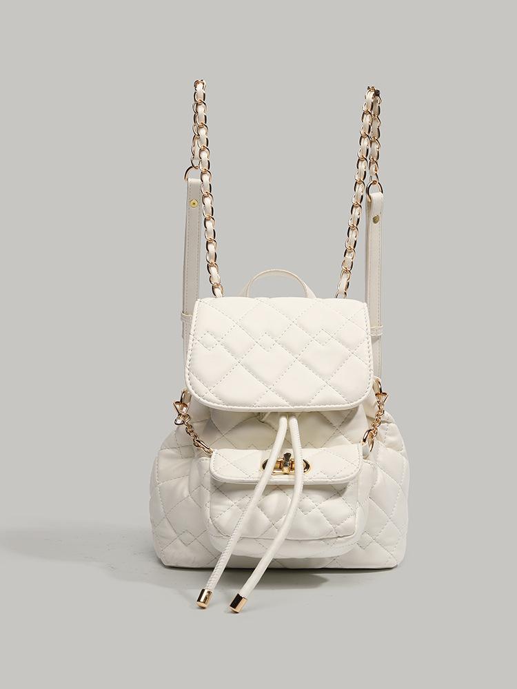 

High-end rhombus chain bag women s 2025 new small fragrance backpack fashionable and versatile shoulder crossbody bag