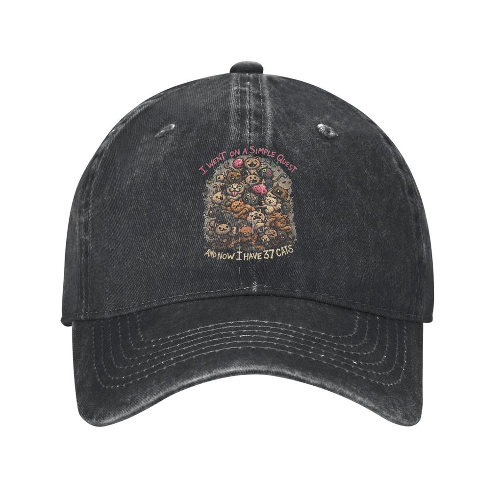 Mewgenics I Went On A Simple Quest And Now I Have 37 Baseball Cap Unisex Style Distressed Denim Cap Unstructured Soft Hats Cap