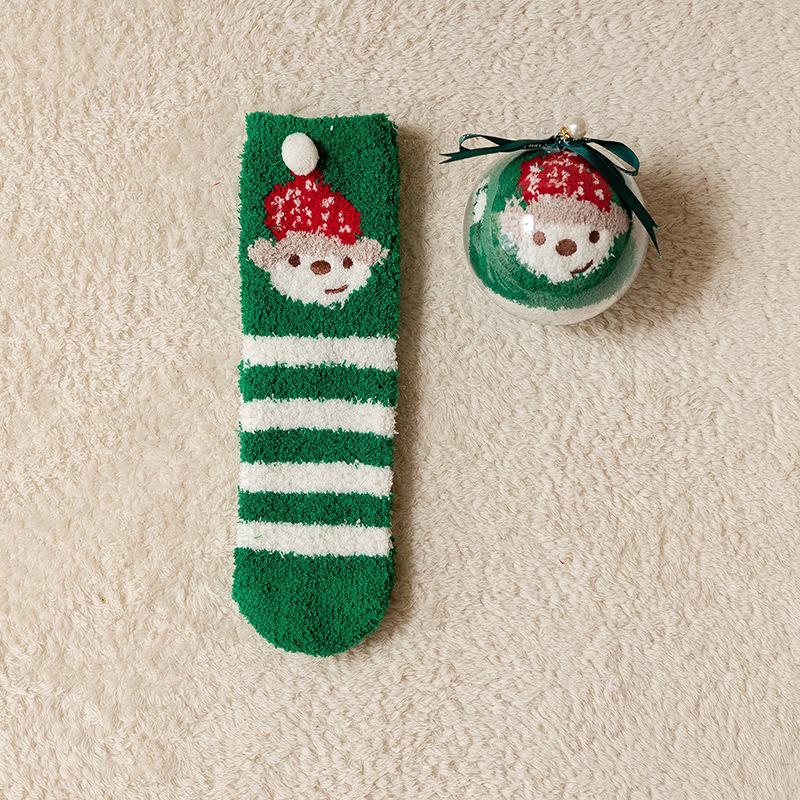Thickened Velvet Christmas Sleep Socks: Cozy Coral Fleece Parent-Child Set - Perfect for Children's Holiday Gifts
