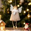 Christmas Tree Hanging Ornaments Ornament, Heart Angel Plush Girl Pendant, Cute Soft Decorative Pendants for Showcases Stuffed Pendant Holiday Party,