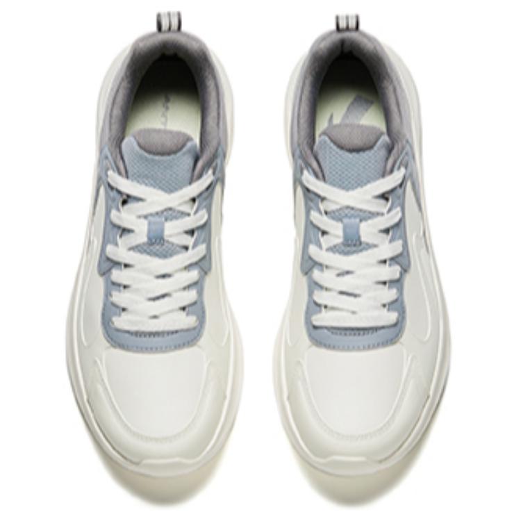 Anta Walk Slip Resistant, Abrasion Resistant, Breathable Low Top Casual Running Shoes Men's Ivory White Mist Gray Sneakers 912435518-7