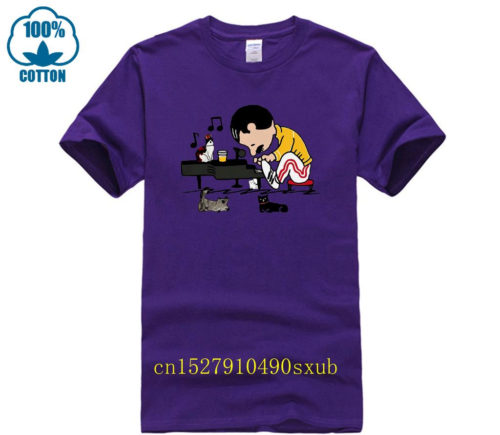 hot man t-shirt Freddie Mercury playing piano with cat shirt woman shirt