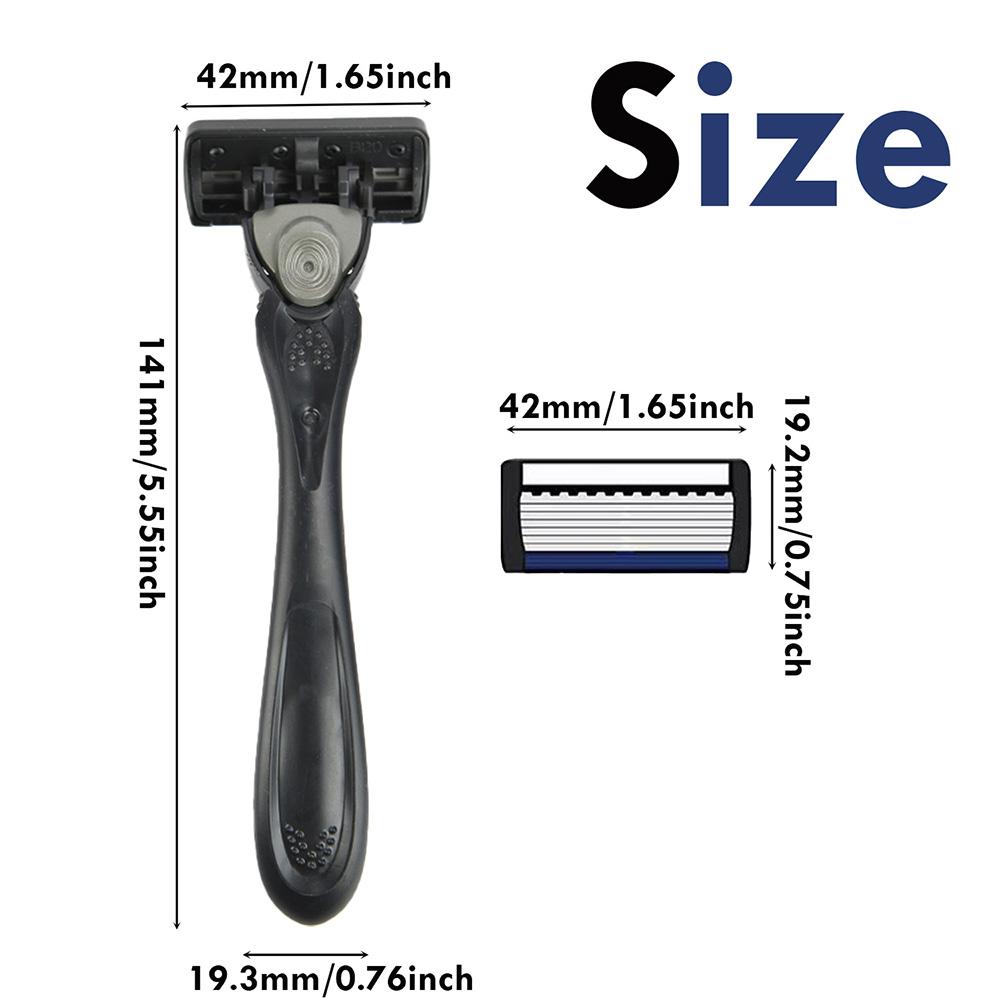 Men's Waterproof Manual Razor Seven Layer Stainless Steel Blade Classic Shaving No Skin Irritation Old School Shaver Heads