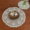 New Round Oval Crochet Doilies Crochet Cotton Beige Cotton Doilies Lace Placemats