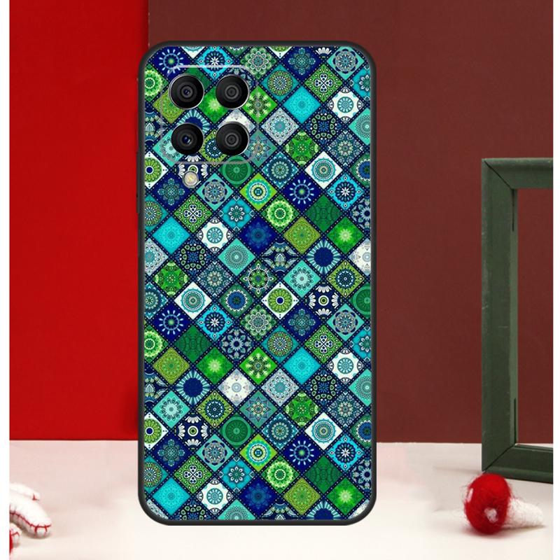 Vintage Retro Lattice Flower Case For Samsung Galaxy M13 M53 M56 M52 M32 M16 M11 M21 M31 M35 M12 M14 M15 M36 M55 M34 M54