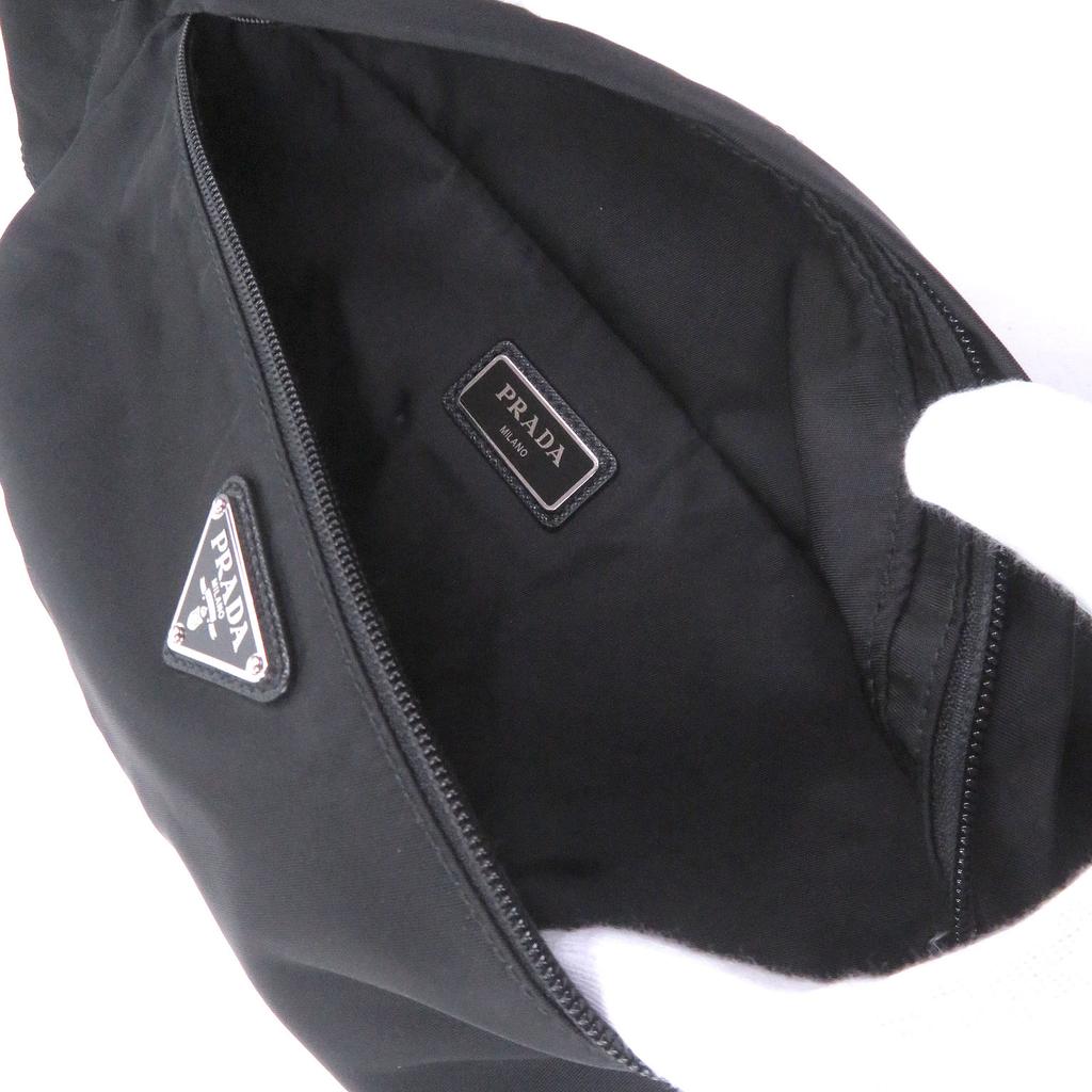 Great PRADA Sling bag Triangle Logo Triangle Plate Waist Pouch Shoulder Bag Used