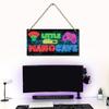 1/4Pcs Neon Light Effect Wall Decoration Wooden Game Theme Wall Art Sign Home Bedroom Gaming Room Cyberpunk Hanging Ornament