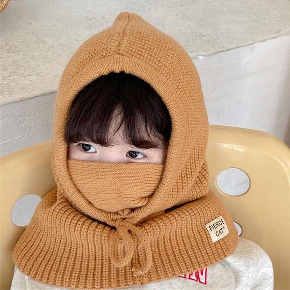 One-piece Kids Beanie Hats Warm Children Earflap Hat Durable Scarf Mask Hats Children