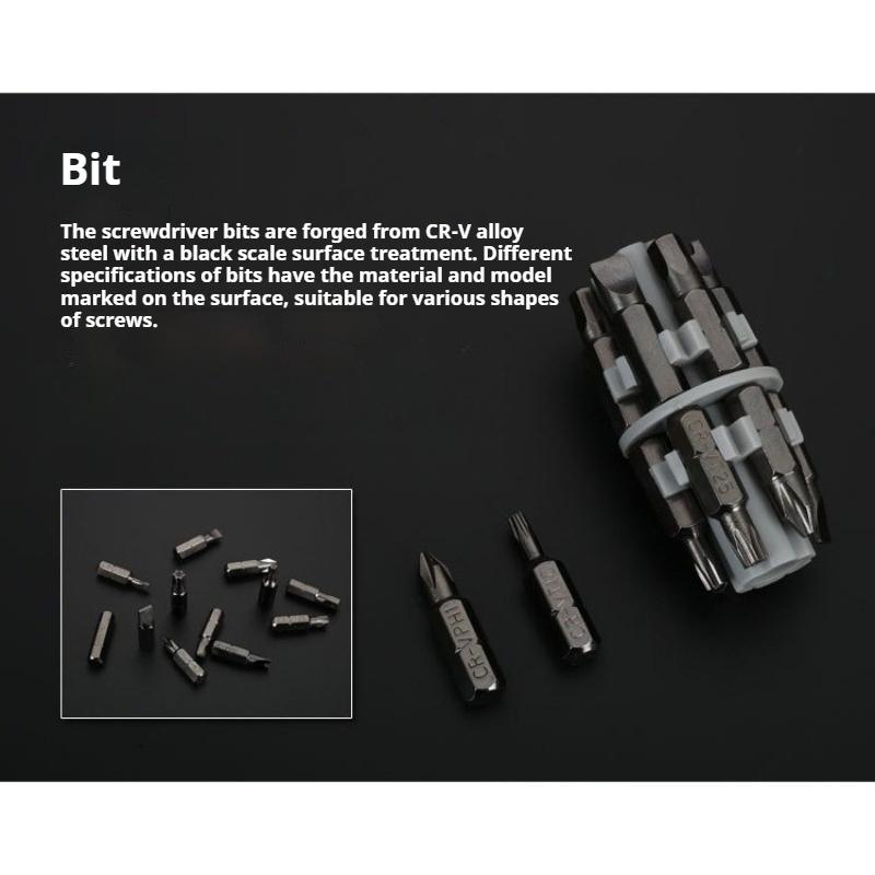 13-in-1 Ratchet Repair Screwdriver Set Flat Phillips Plum Blade Screwdriver Chrome Vanadium Steel