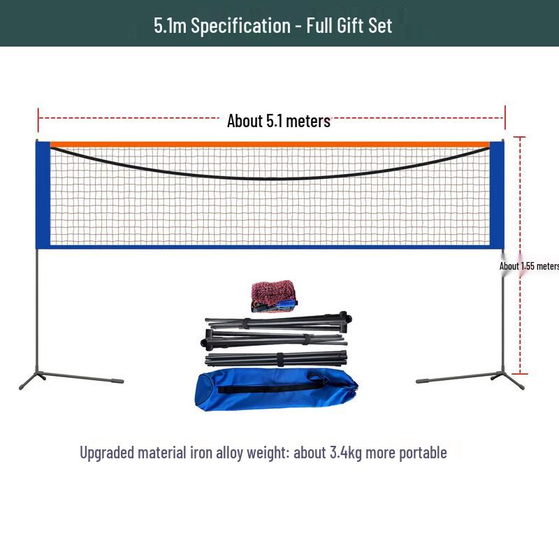 WEZHO Portable Badminton Net Stand Set