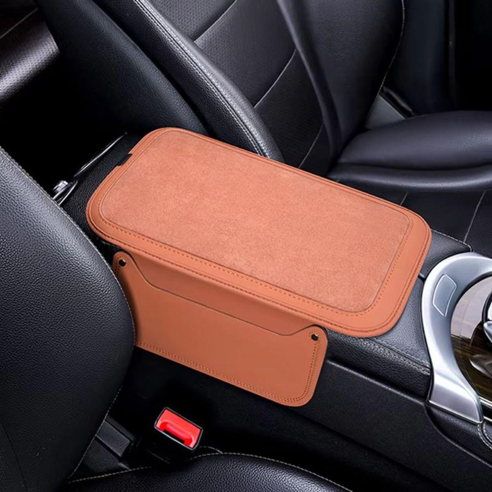 PU Leather Center Console Armrest Cushion Thicken Car Elbow Support Pad  Center Console