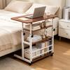 AUTVIVID Bedside Nursing Infinitely Adjustable with Wood Lifting Scandinavian Stylish Living PC Single Person Living Table, Table, Height, Casters,