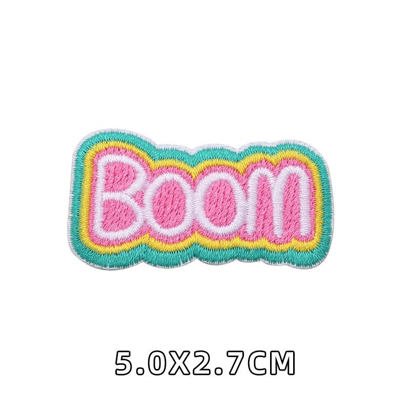 Cartoon Alphabet Embroidery Self-Adhesive Cloth Patch for Clothing Accessories