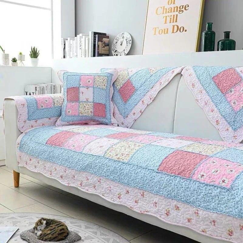 Modular Machine Washable Sofa Mat Hot Selling Anti Slip Minimalist All-season Universal Cushion Pastoral Floral Cushion