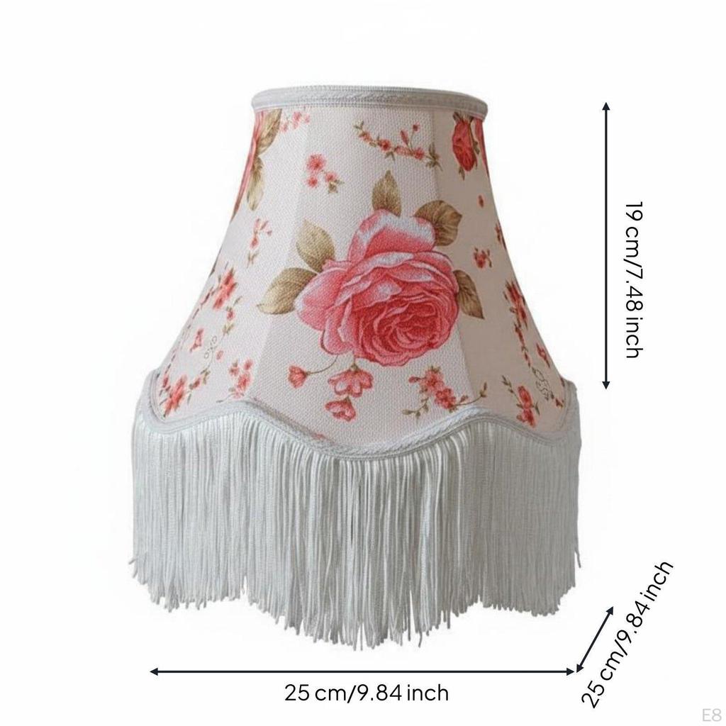 Lampshade Handmade Tassel Fringed Lamp Shade for Bedroom Green Dome Fringe
