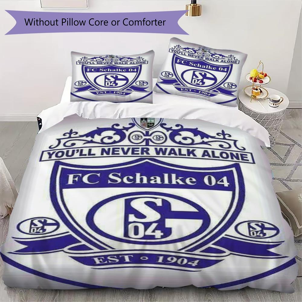 Set Copripiumino Schalke 04 Federa Decorazione Casa Regalo di Compleanno (1 * copripiumino + 2 * federe senza imbottitura)147