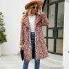 VAYLA  Autumn Winter Fur Coat Women Fashion Casual Square Collar Imitation Leopard Faux Fur Coat Plush Long Coat Winter Jacket